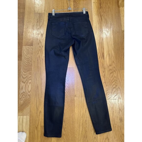 L’AGENCE Wax-Coated Skinny Jeans Size 26 – High Rise Sleek Faux Leather Look Des - Picture 3 of 12